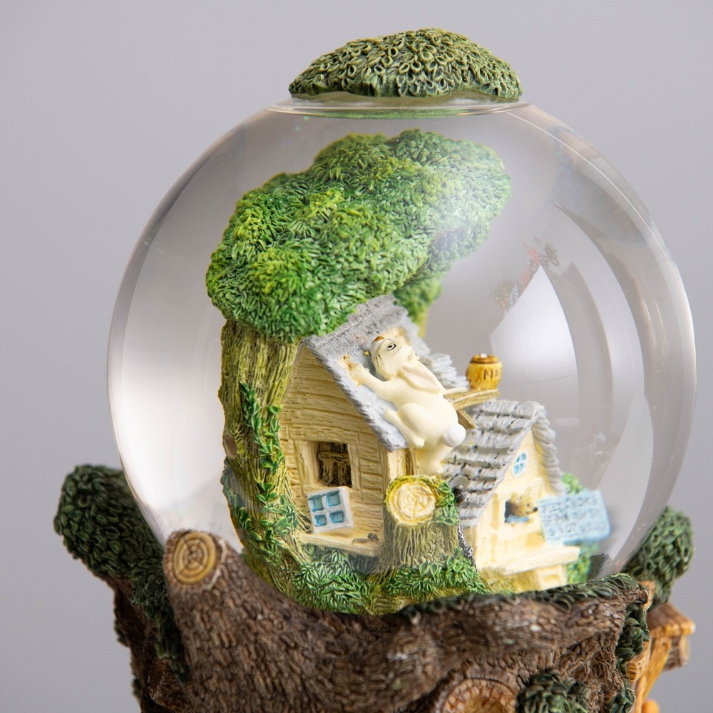 VTG Winnie the Pooh Snow Globe Owls Tree House Musical Nostalgic Disney Collect - Picture 5 of 7
